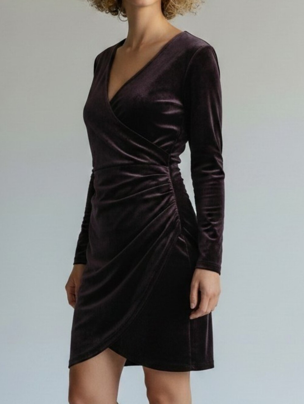 Chaps Black Long Sleeve Velvet Dress Sz 8